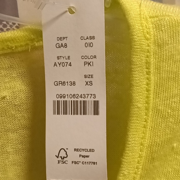 FINAL PRICE NWT J. CREW neon green 100% linen t-shirt Size XS - Picture 9 of 10